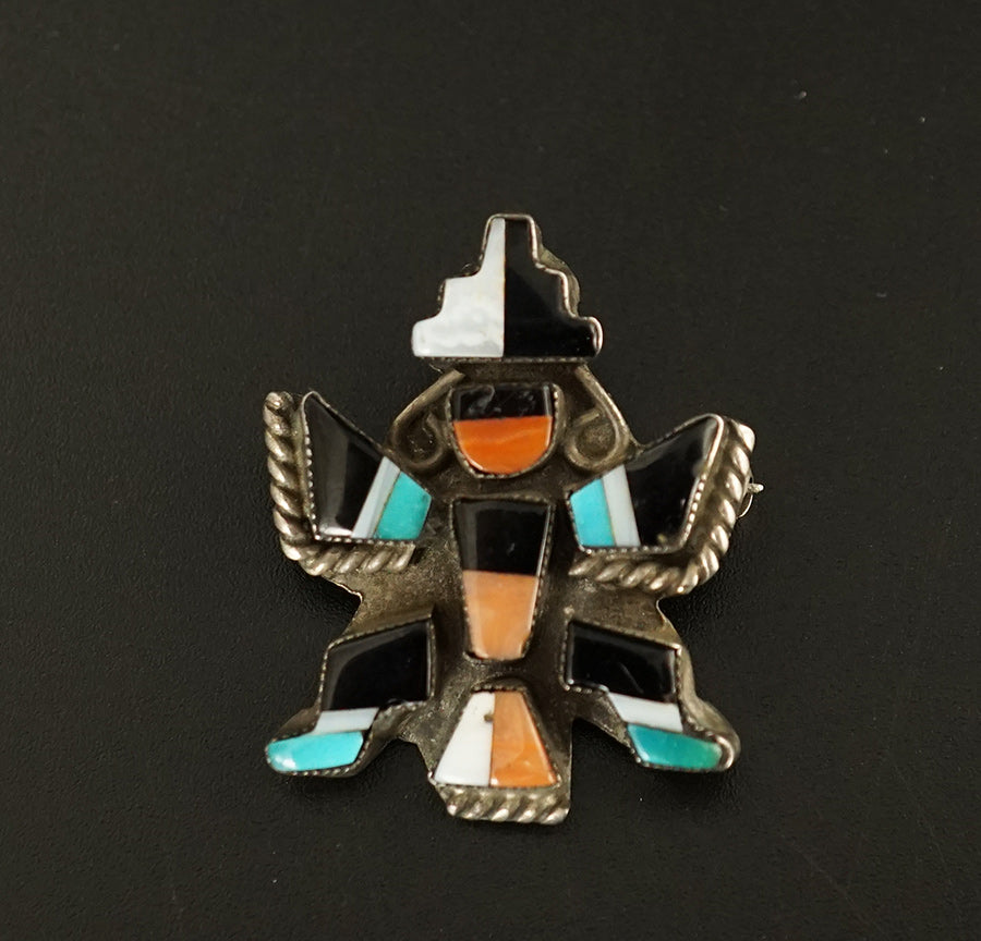 Vintage Native American Zuni Knifewing Pin