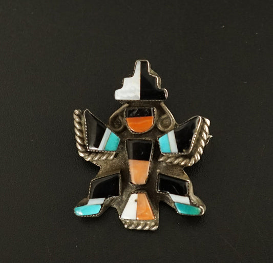 Vintage Native American Zuni Knifewing Pin