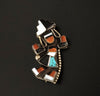 Vintage Native American Jewelry Silver Zuni Rainbow Dancer Pin