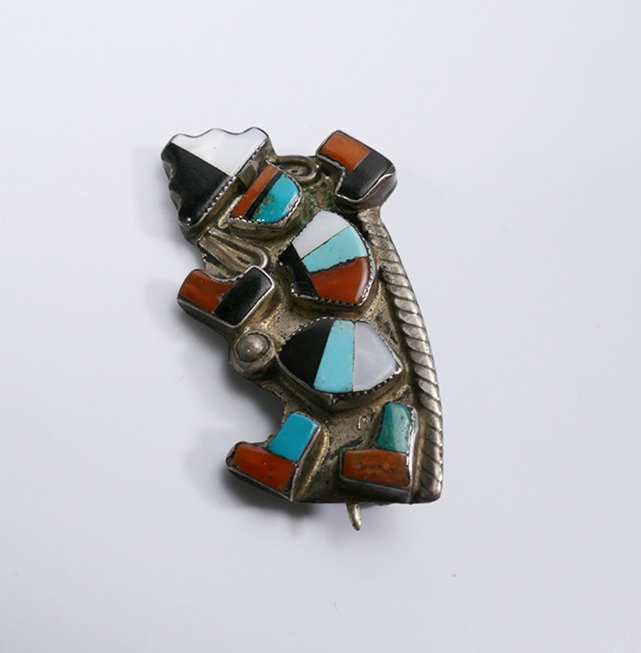Vintage Zuni Rainbow Dancer Pin Native American Art