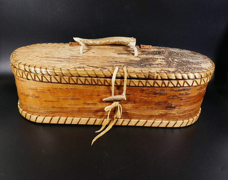 Wabanaki Maliseet Birch Bark Covered Container