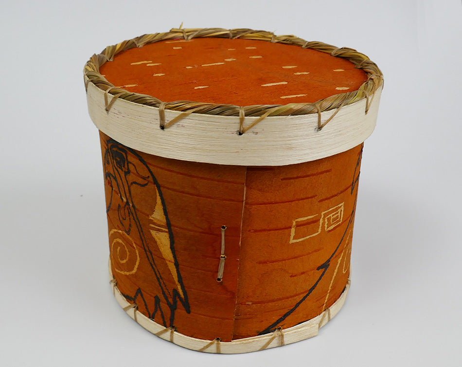 Wabanaki Maliseet Artist Chance Griffith Hawk Birch Bark Basket