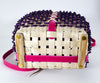 Wabanaki Baskets Gabriel Frey Pink-purple Point Purse Basket Passamaquoddy