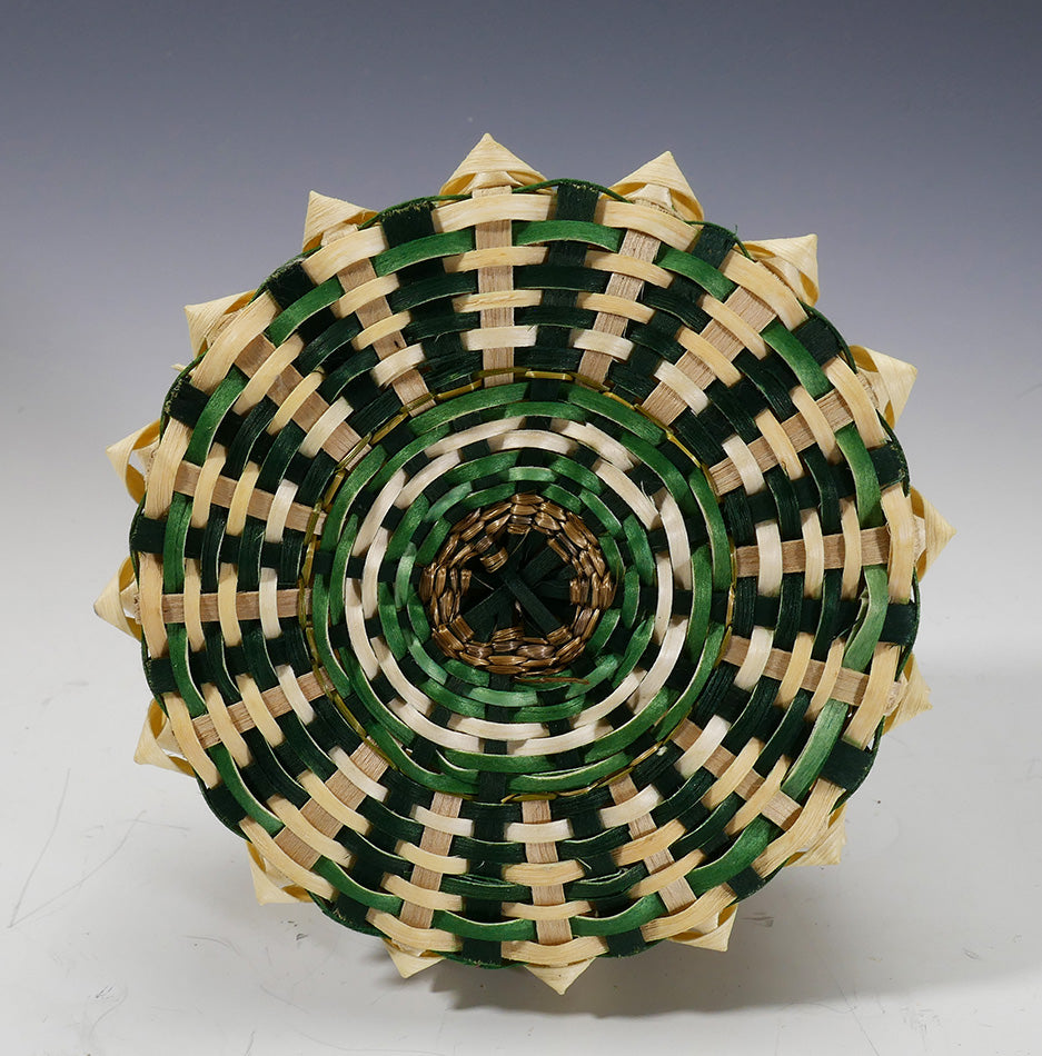 Amanda Ennis Maliseet Point Basket Green