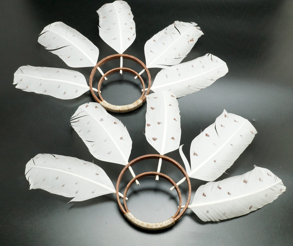 Eskimo Art Wood and Feather Yup'ik Dance Fans