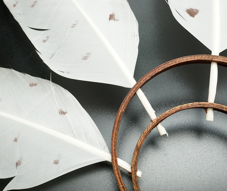 Eskimo Art Wood and Feather Yup'ik Dance Fans